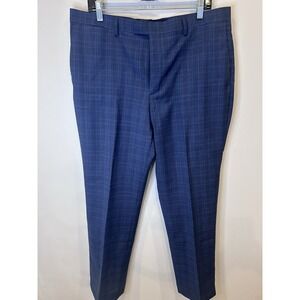 Banana Republic Tailored Slim Fit Men's Dress Pants 36x32 Light Blue Linen Blend